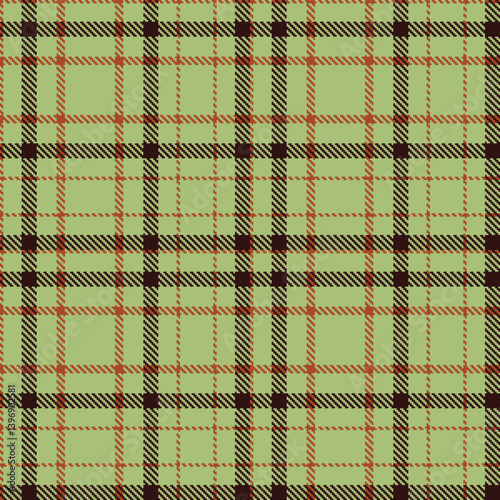 Elegant Seamless Tartan featuring Warm tan green and Vintage burnt umber Textile Design