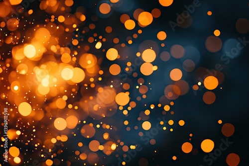 A bokeh display of warm, orange lights against a dark backdrop.