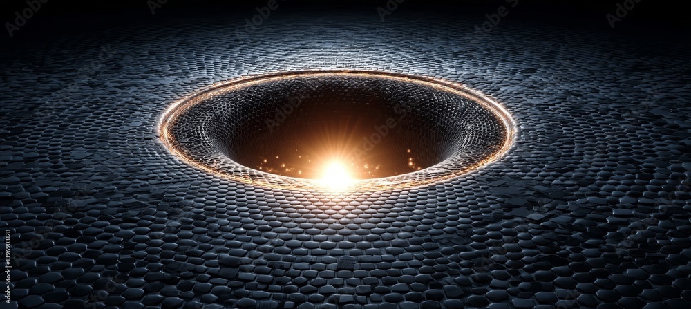 Black hole singularity. Time space dilation. Science galaxy astronomy. Generative AI technology.