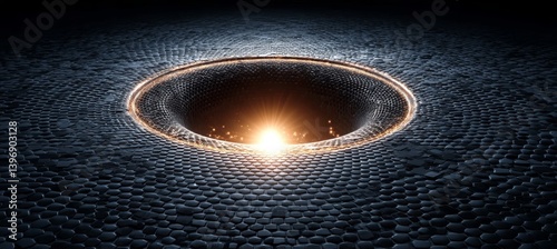 Obraz na płótnie Black hole singularity. Time space dilation. Science galaxy astronomy. Generative AI technology.
w salonie