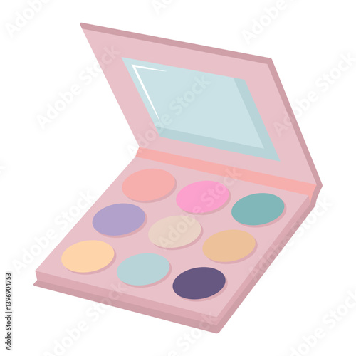 Eye shadow palette. Cartoon flat illustration.