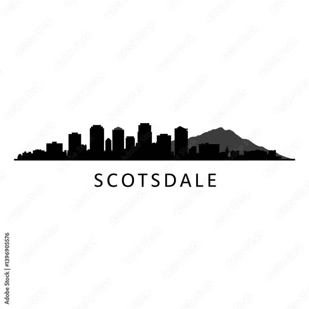 Naklejka premium Scottsdale Skyline Silhouette Vector.