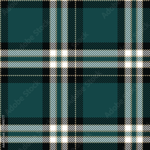 Elegant Rustic putty & Deep black Seamless Tartan Textile Design