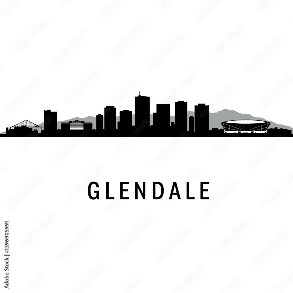 Fototapeta premium Glendale Arizona skyline vector silhouette.
