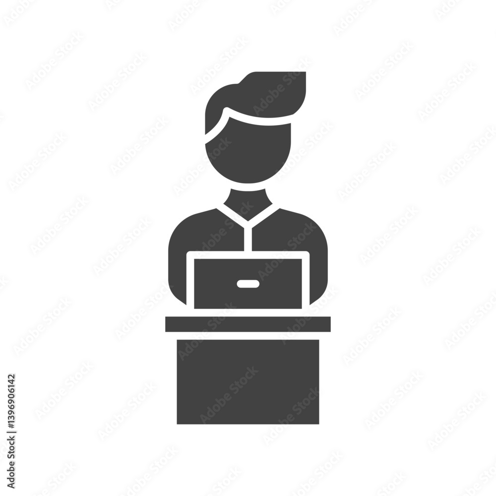 Studying on Desk II icon vector image. Suitable for mobile apps, web apps and print media. Studying on Desk II icon vector image. Suitable for mobile apps, web apps and print media.