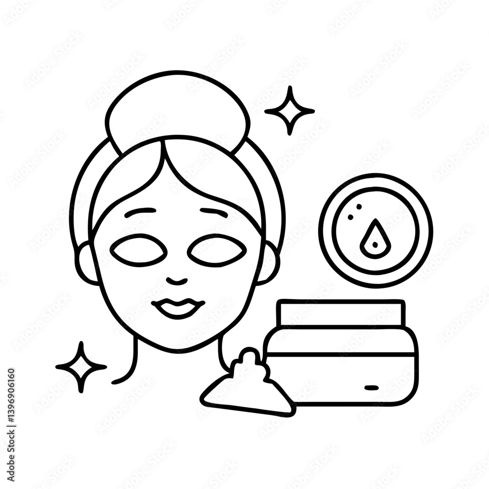 skincare icon, skincare line art - simple line art of skincare, perfect for skincare logos and icons skincare icon, skincare line art - simple line art of skincare, perfect for skincare logos and icons