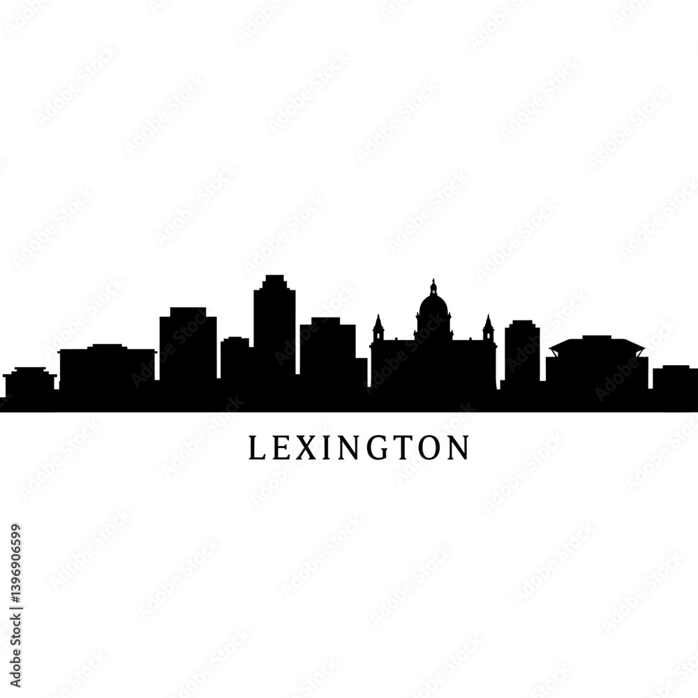 Lexington Kentucky Skyline Black Silhouette. Lexington Kentucky Skyline Black Silhouette.