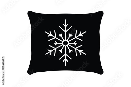 Decorative pillow with snowflake vector icon