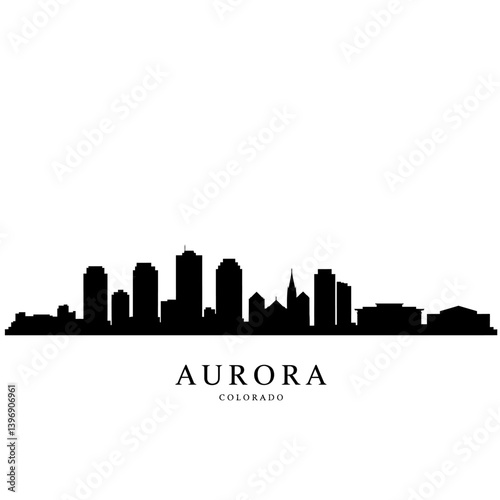 Aurora Colorado Skyline Vector Silhouette.