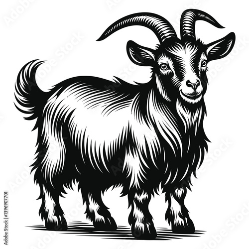 goat on a white background