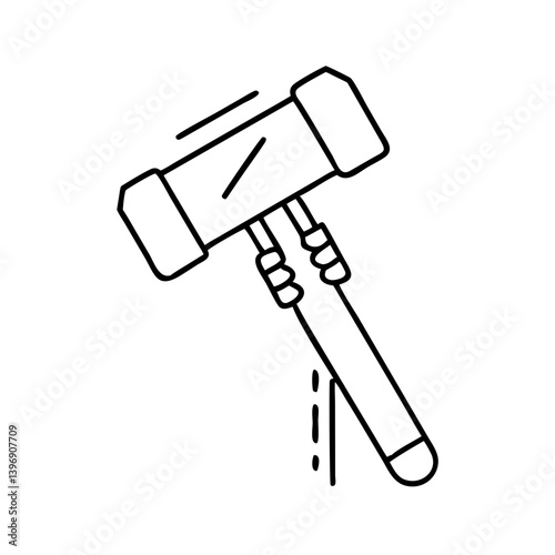 sledgehammer icon, sledgehammer line art - simple line art of sledgehammer, perfect for sledgehammer logos and icons