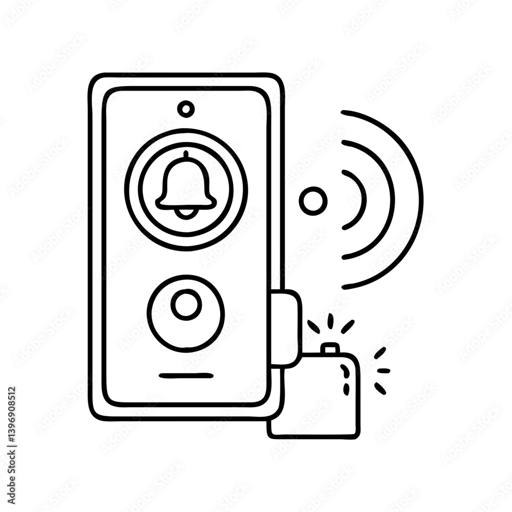 smartdoorbell icon, smartdoorbell line art - simple line art of smartdoorbell, perfect for smartdoorbell logos and icons smartdoorbell icon, smartdoorbell line art - simple line art of smartdoorbell, perfect for smartdoorbell logos and icons
