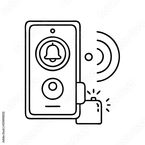 smartdoorbell icon, smartdoorbell line art - simple line art of smartdoorbell, perfect for smartdoorbell logos and icons