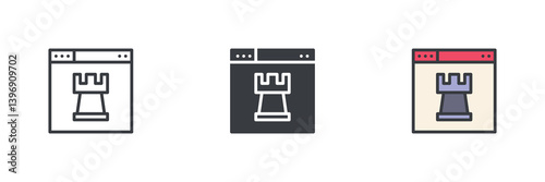 Strategy and Planning different style icon set