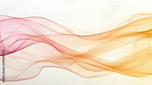 Abstract flowing forms of translucent color gradients.