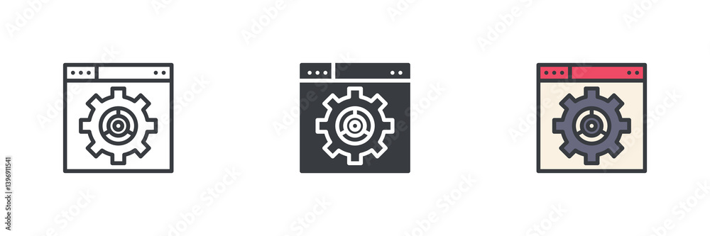 Website Optimization different style icon set Website Optimization different style icon set