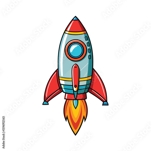 cartoon rocket in space