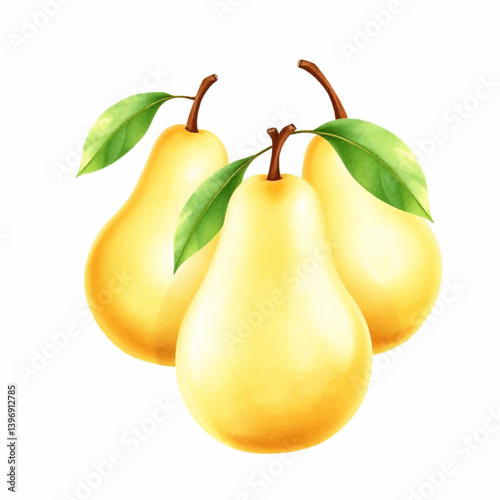 pears isolated on white background
