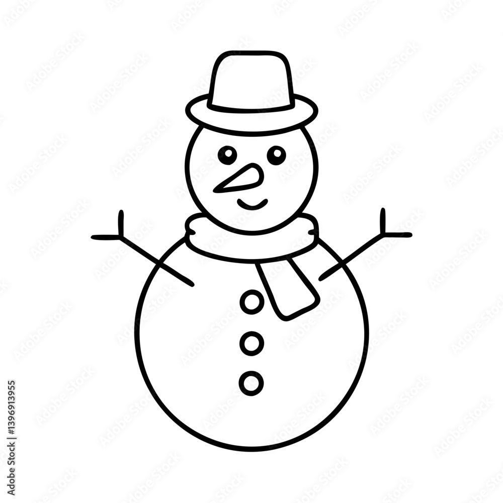 snowman icon, snowman line art - simple line art of snowman, perfect for snowman logos and icons snowman icon, snowman line art - simple line art of snowman, perfect for snowman logos and icons