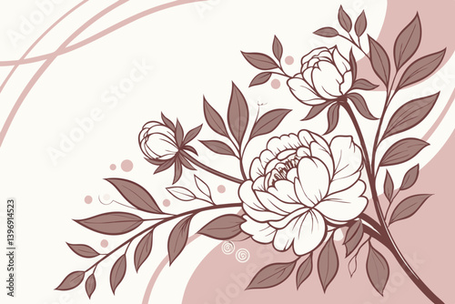 Vintage Wedding Couple and Botanical Elements