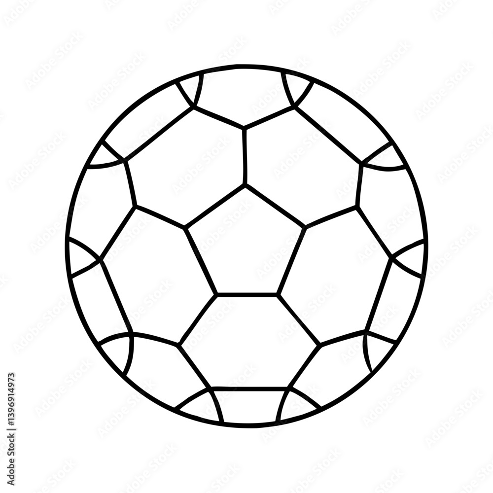 Fototapeta premium soccerball icon, soccerball line art - simple line art of soccerball, perfect for soccerball logos and icons