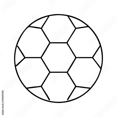 soccerball icon, soccerball line art - simple line art of soccerball, perfect for soccerball logos and icons