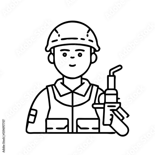soldier icon, soldier line art - simple line art of soldier, perfect for soldier logos and icons