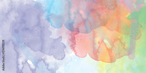 Abstract pastel colors watercolor background. Textured abstract bright watercolor stains background. Abstract artistic background print decorative art design wallpaper painting.