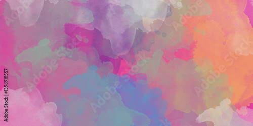 Abstract pastel colors watercolor background. Textured abstract bright watercolor stains background. Abstract artistic background print decorative art design wallpaper painting.