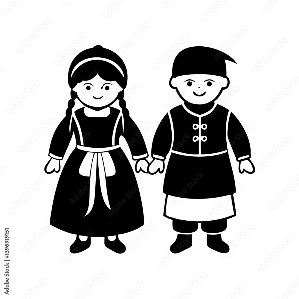 children in traditional dress icon, children in traditional dress vector, children in traditional dress icon, children in traditional dress vector,