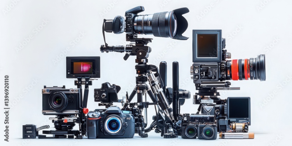 Fototapeta premium Professional video and photography equipment setup