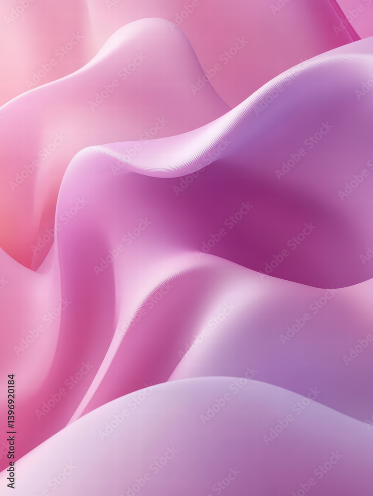 Obraz premium Soft Lavender Elegance: A mesmerizing dance of pastel pink and lavender hues create a sense of calm and serenity. The abstract folds and curves invite a sensory experience.
