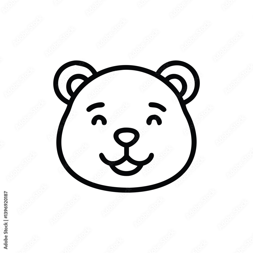 Smiling Bear Icon Vector Illustration For Graphic Design And Cute Animal Concepts Smiling Bear Icon Vector Illustration For Graphic Design And Cute Animal Concepts
