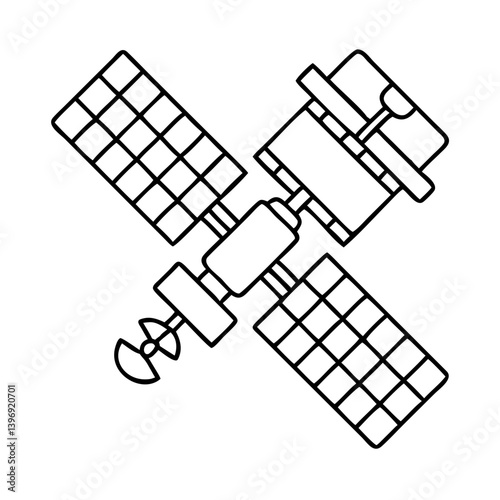 Fototapeta Naklejka Na Ścianę i Meble -  spacestation icon, spacestation line art - simple line art of spacestation, perfect for spacestation logos and icons