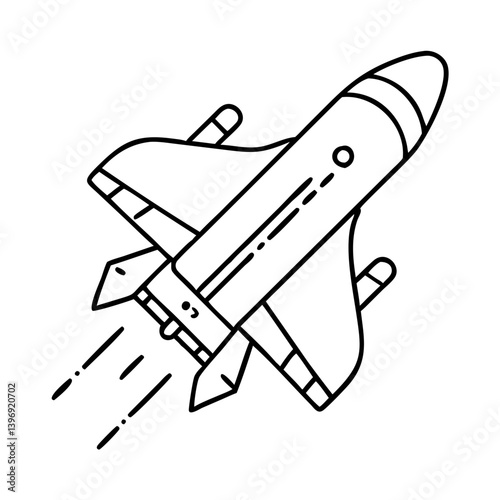 spaceshuttle icon, spaceshuttle line art - simple line art of spaceshuttle, perfect for spaceshuttle logos and icons
