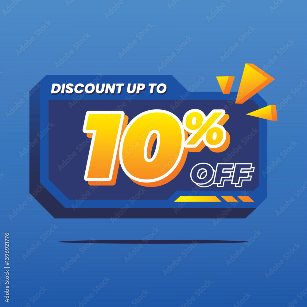 Fototapeta premium 3D Discount Tag with Bold 10% Off Discount Promotion