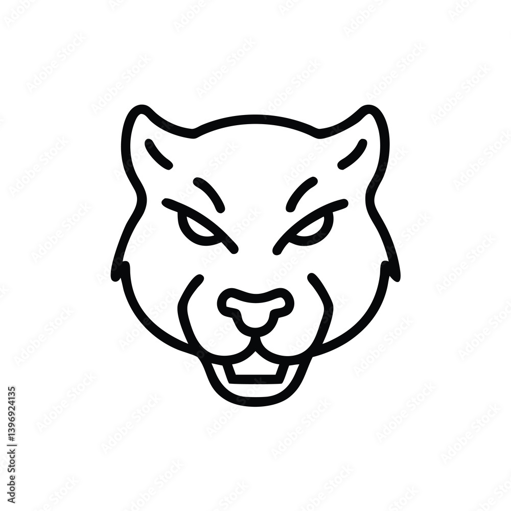 Minimalist Panther Head Vector Illustration Outline Style Graphic Design Template Minimalist Panther Head Vector Illustration Outline Style Graphic Design Template