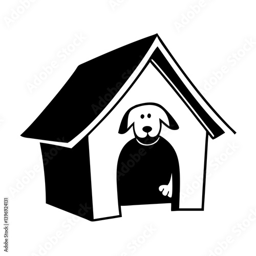 dog house icon, dog house silhouette vector illustration-simple silhouette illustration of dog house, perfect for dog house logos and icons