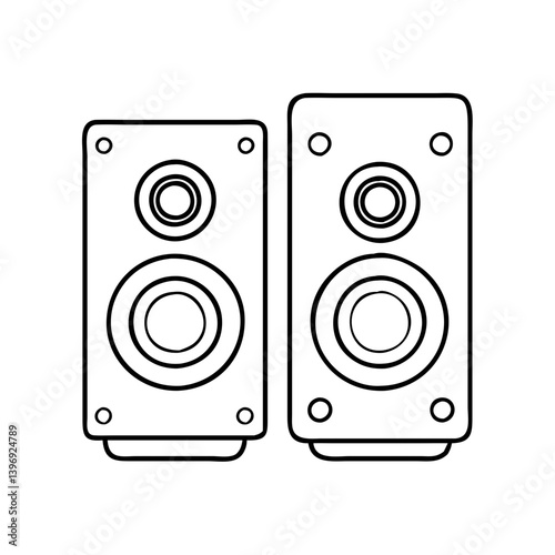 speakers icon, speakers line art - simple line art of speakers, perfect for speakers logos and icons