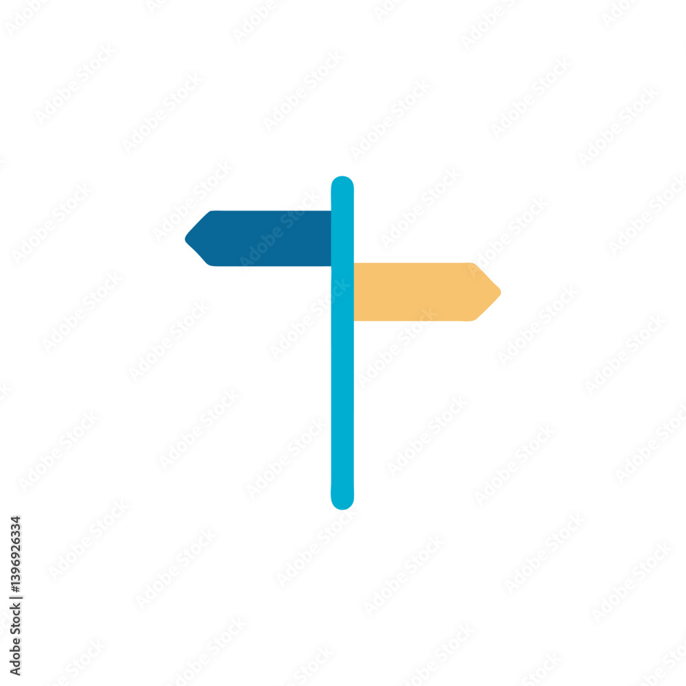 Guidance Signpost Directional Arrows, Navigation Symbol, Wayfinding Icon, Simple Minimalist Design, Choice Concept Illustration Guidance Signpost Directional Arrows, Navigation Symbol, Wayfinding Icon, Simple Minimalist Design, Choice Concept Illustration