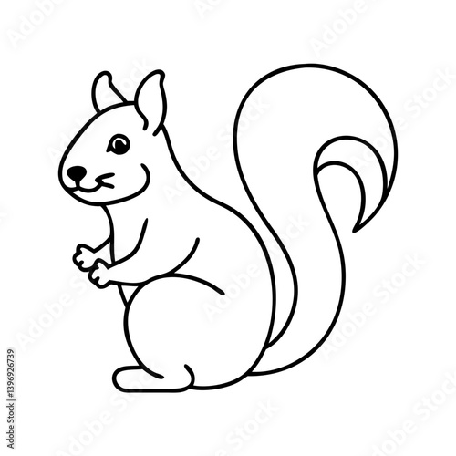squirrel icon, squirrel line art - simple line art of squirrel, perfect for squirrel logos and icons