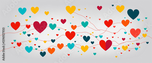 scattered colorful hearts i...