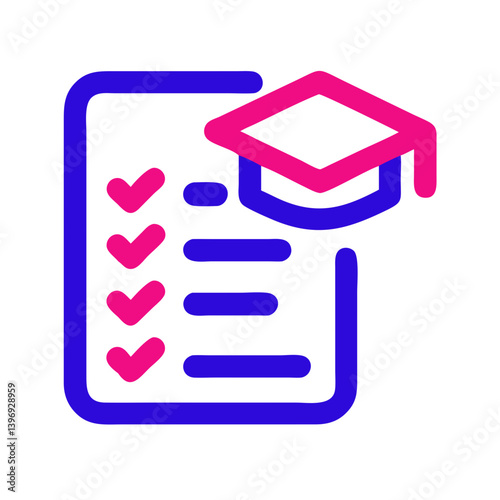 Study Plan Checklist with Graduation Cap Icon  