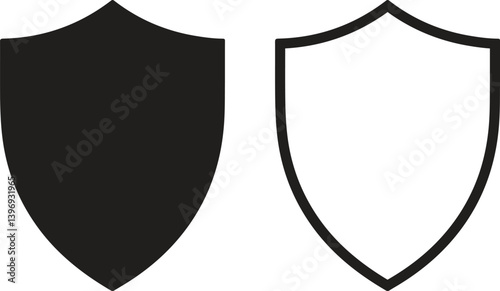 Shield icon set vector illustration. protection sign, emblem, security, heraldic, safety, crest icon vector
