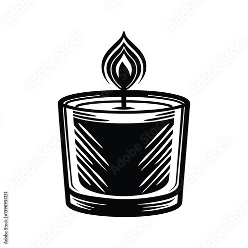 Pet odor eliminating candle icon silhouette vector with white background