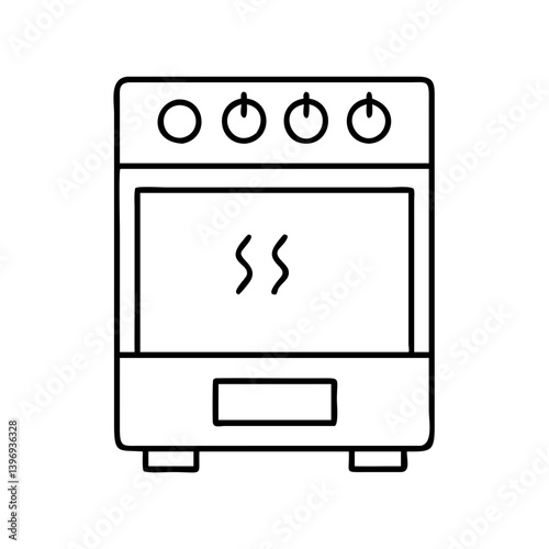 stove icon, stove line art - simple line art of stove, perfect for stove logos and icons