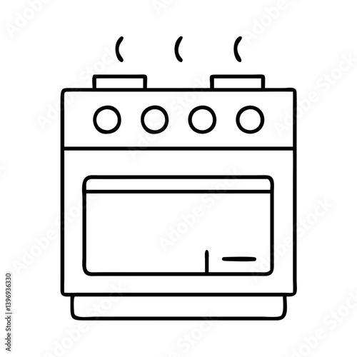 stove icon, stove line art - simple line art of stove, perfect for stove logos and icons