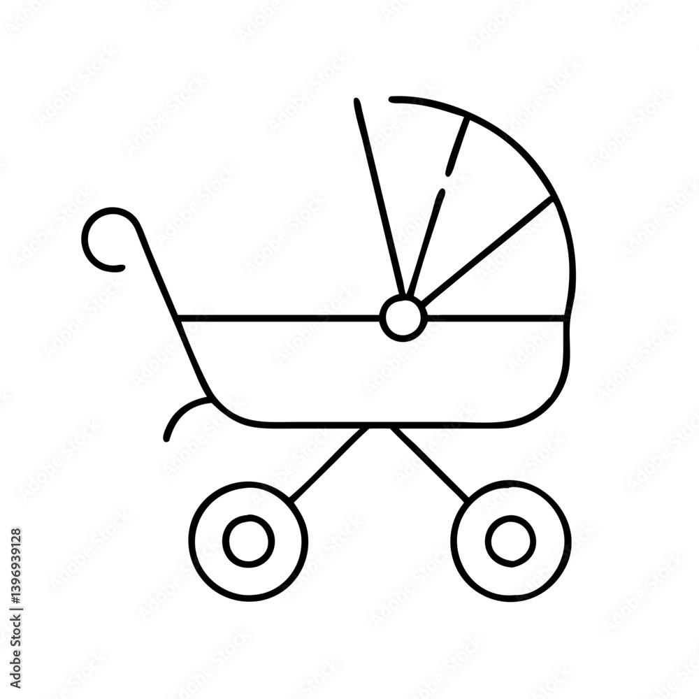 stroller icon, stroller line art - simple line art of stroller, perfect for stroller logos and icons stroller icon, stroller line art - simple line art of stroller, perfect for stroller logos and icons