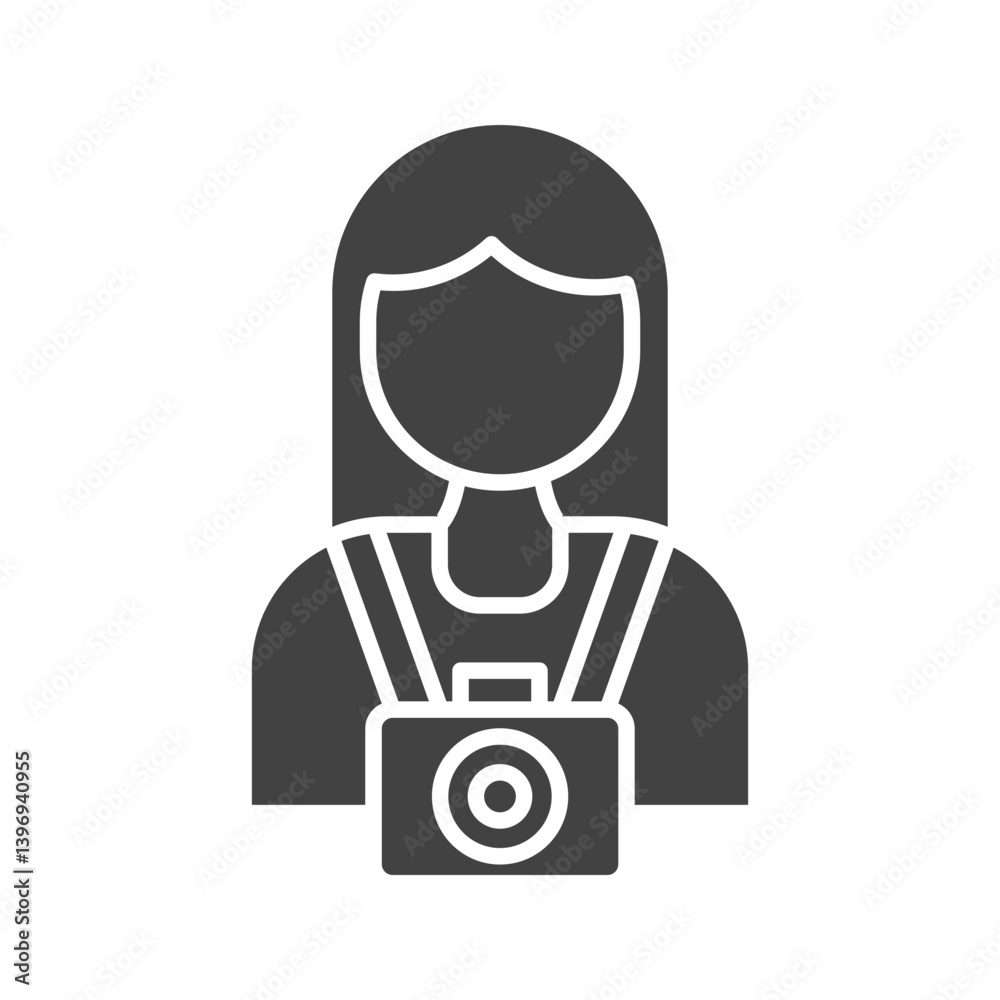 Photographer II icon vector image. Suitable for mobile apps, web apps and print media. Photographer II icon vector image. Suitable for mobile apps, web apps and print media.