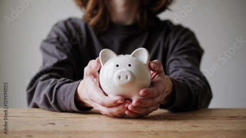 The Piggy Bank in Hands